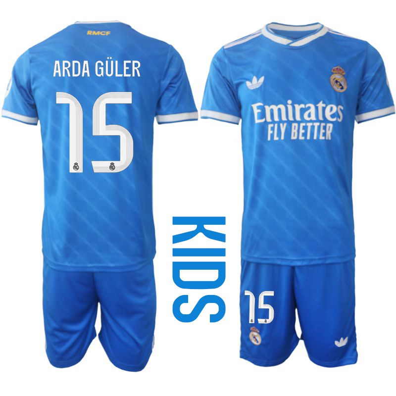 Youth 2025-2026 Club Real Madrid away blue #15 Soccer Jersey